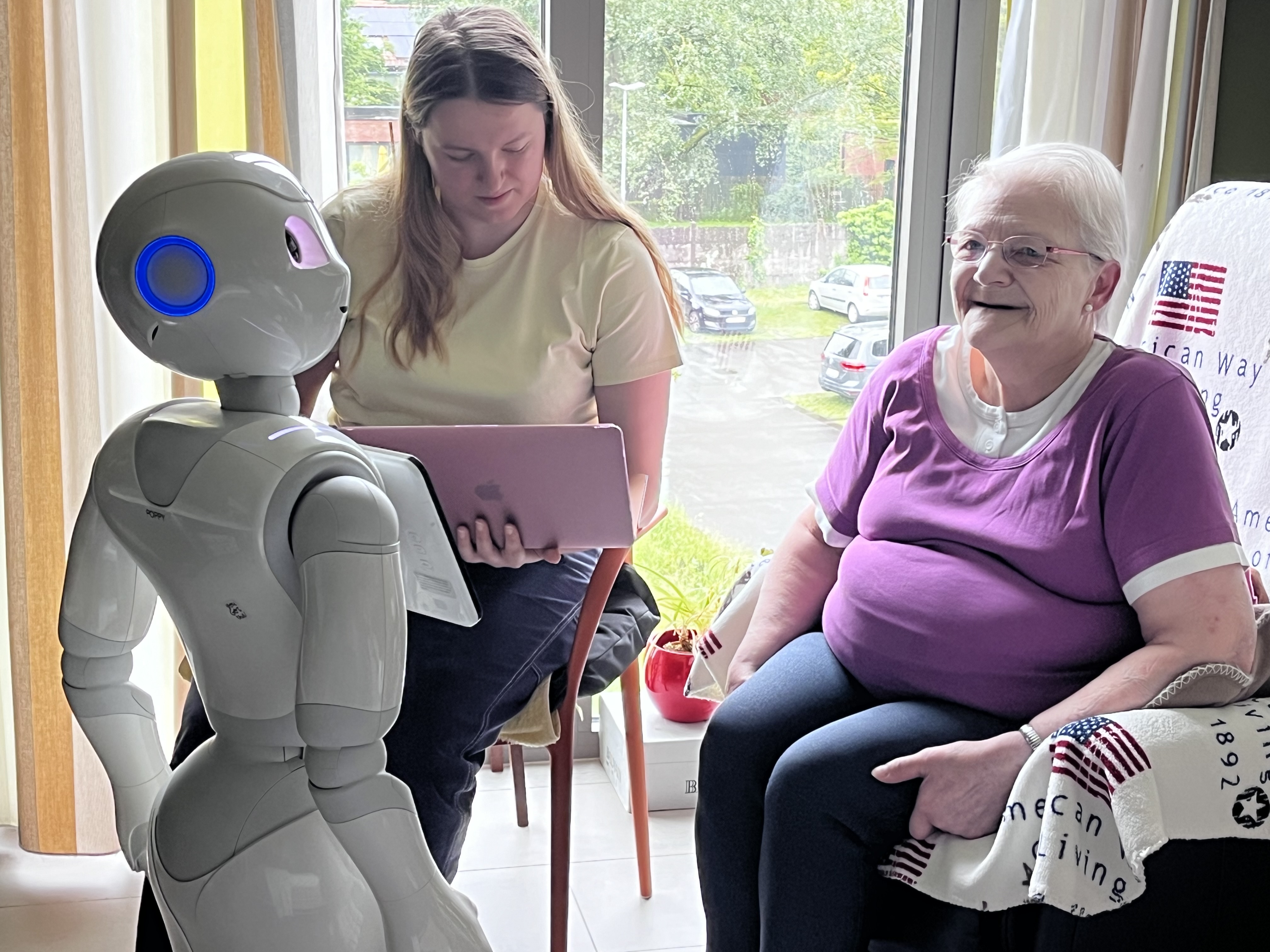 Pepper robot in a care home.